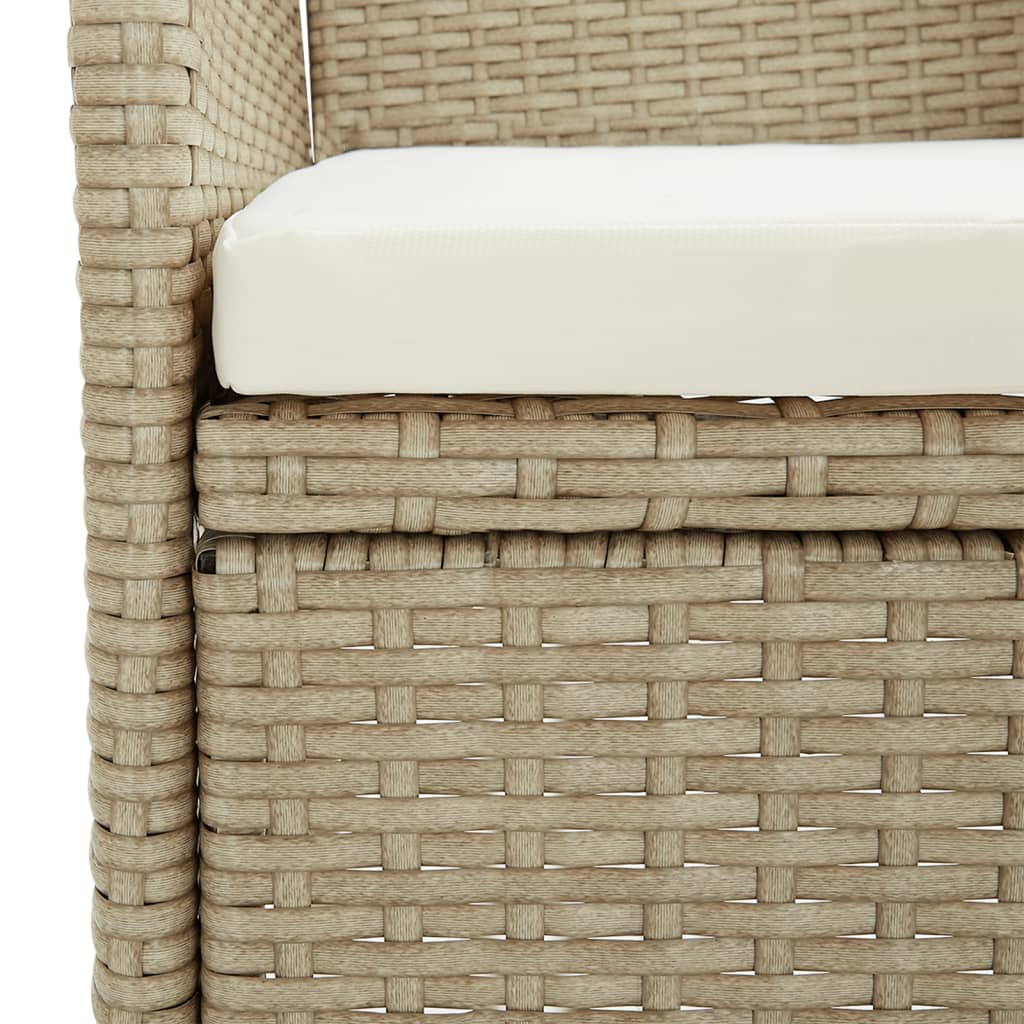 7-osainen Ulkoruokailuryhmä tyynyillä beige ja musta - Sisustajankoti.fi