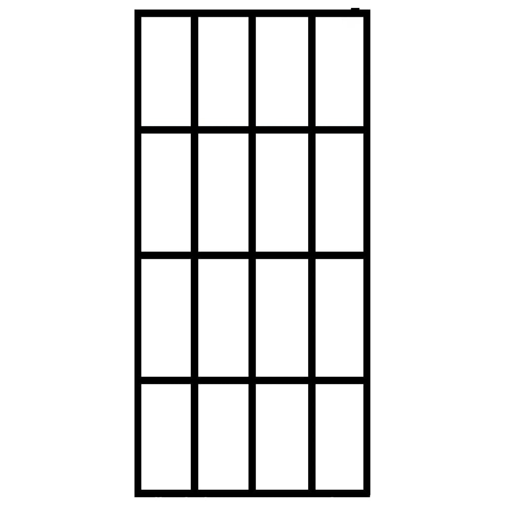 Suihkuseinäke hyllyllä musta 100x195 cm ESG lasi ja alumiini - Sisustajankoti.fi