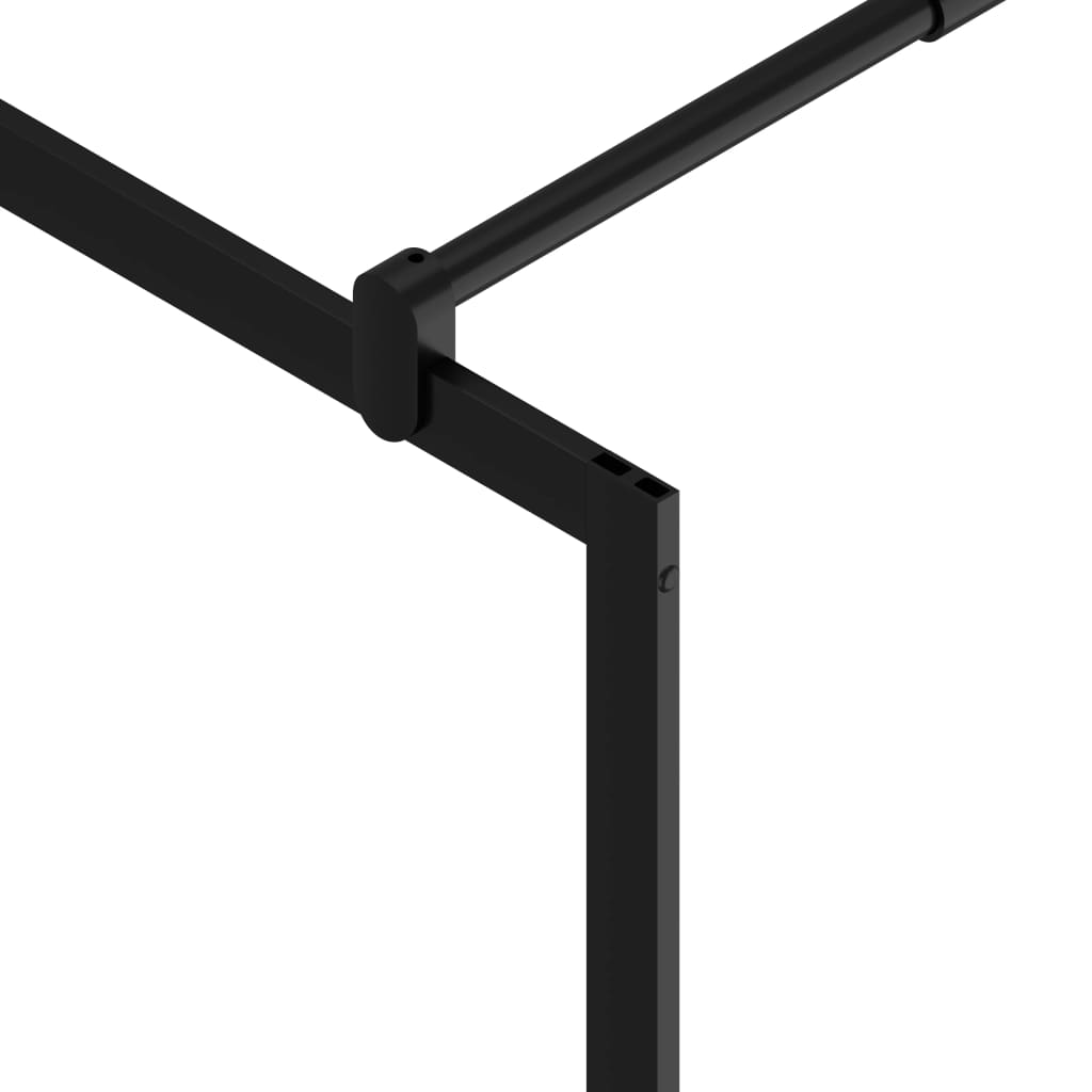 Suihkuseinäke hyllyllä musta 100x195 cm ESG lasi ja alumiini - Sisustajankoti.fi
