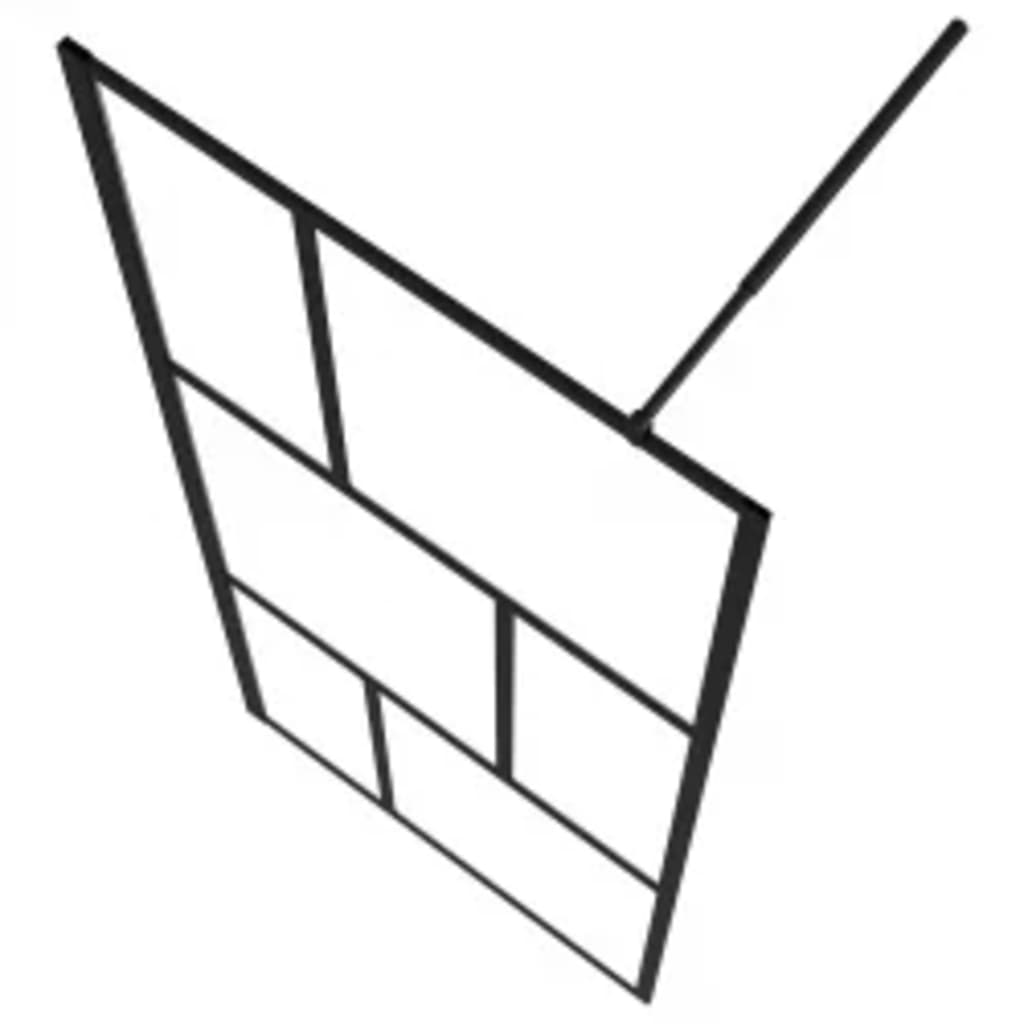 Suihkuseinäke hyllyllä musta 100x195 cm ESG lasi ja alumiini - Sisustajankoti.fi