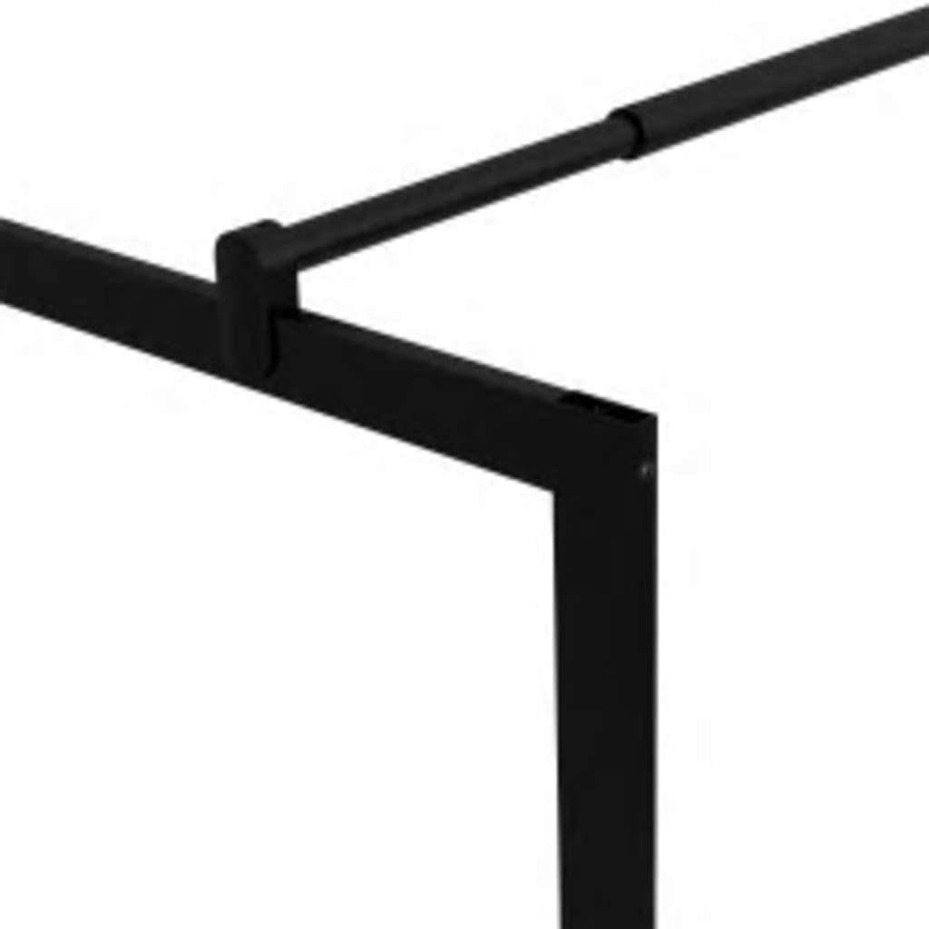 Suihkuseinäke hyllyllä musta 100x195 cm ESG lasi ja alumiini - Sisustajankoti.fi
