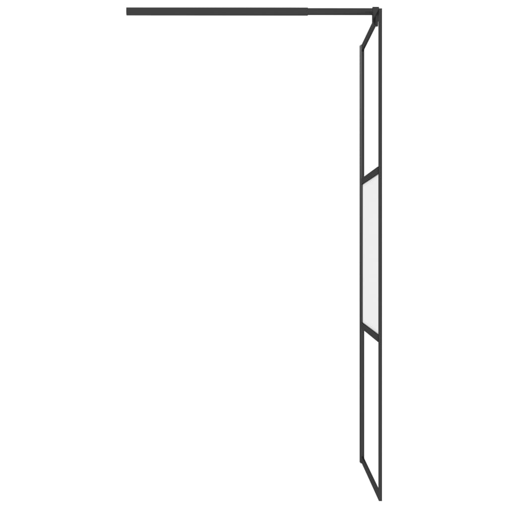 Suihkuseinäke hyllyllä musta 100x195 cm ESG lasi ja alumiini - Sisustajankoti.fi
