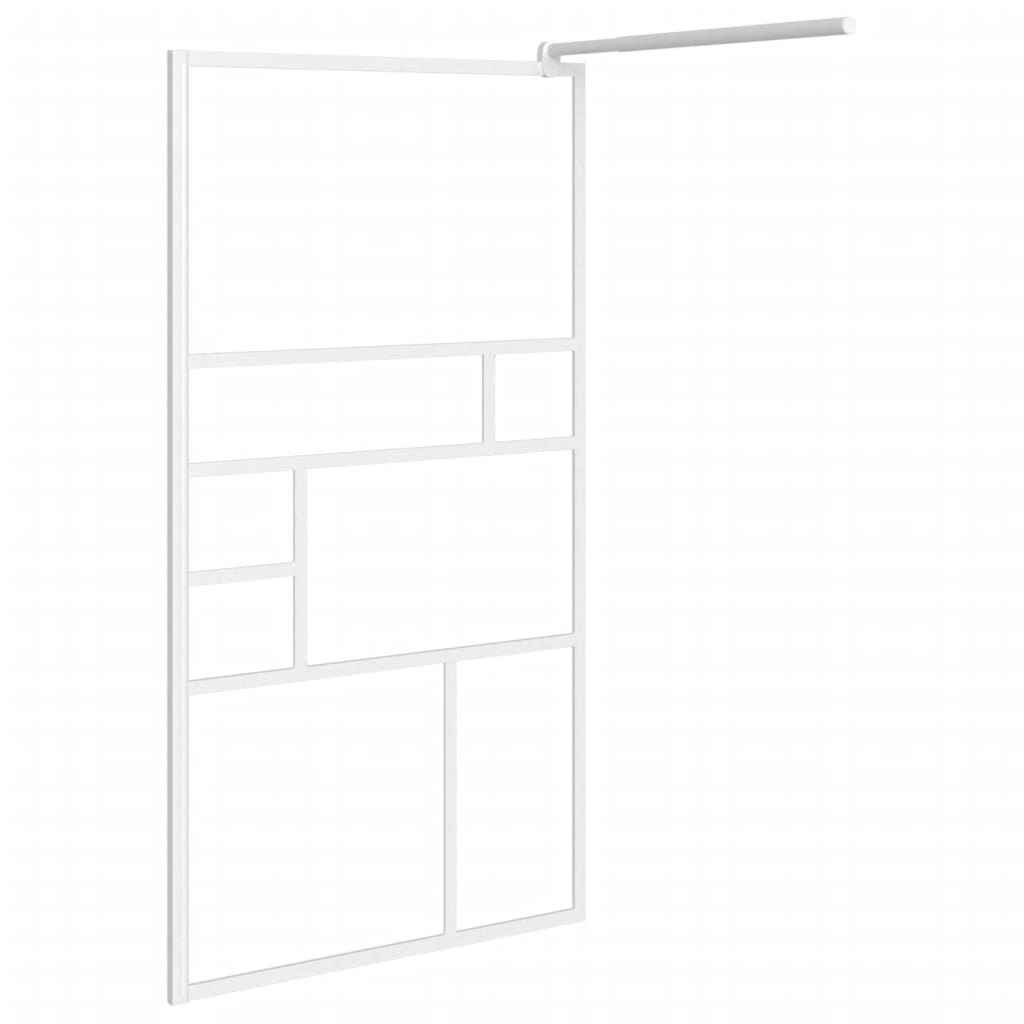 Suihkuseinäke hyllyllä valkoinen 80x195 cm ESG lasi ja alumiini - Sisustajankoti.fi
