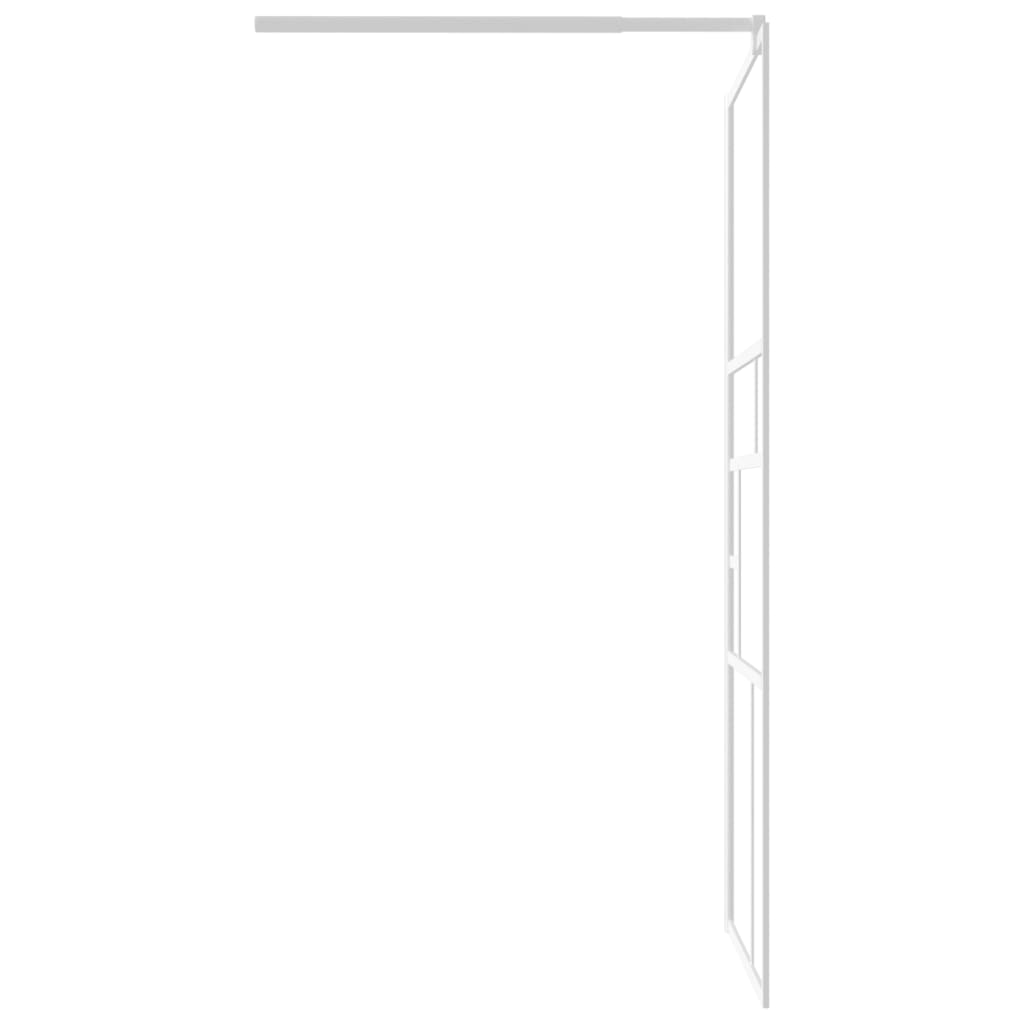 Suihkuseinäke hyllyllä valkoinen 80x195 cm ESG lasi ja alumiini - Sisustajankoti.fi
