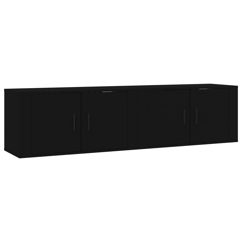 Seinäkiinnitettävät TV-kaapit 2 kpl musta 80x34,5x40 cm - Sisustajankoti.fi