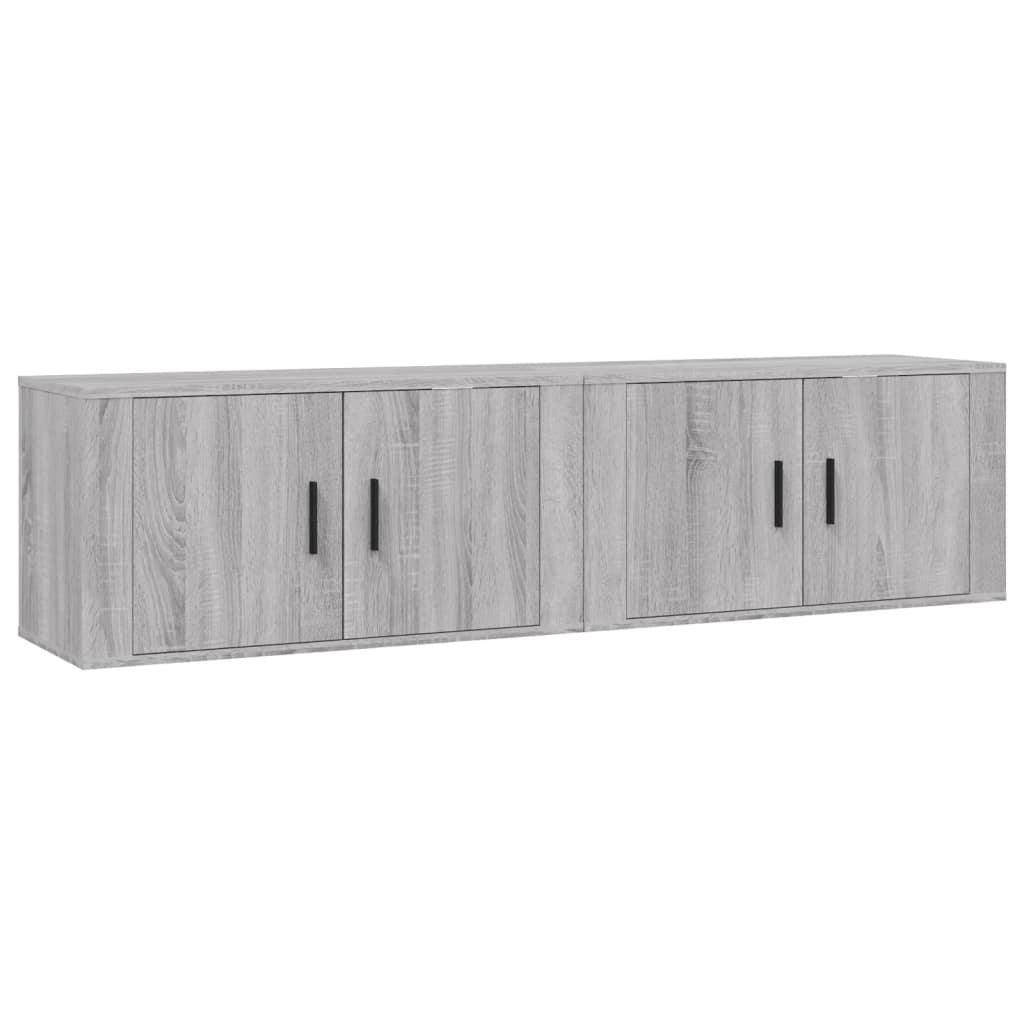 Seinäkiinnitettävät TV-kaapit 2 kpl harmaa Sonoma 80x34,5x40 cm - Sisustajankoti.fi