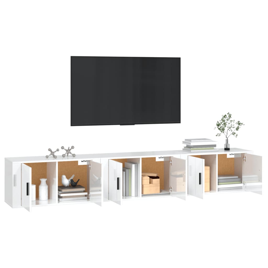 Seinäkiinnitettävät TV-kaapit 3 kpl korkeakiilto 80x34,5x40 cm - Sisustajankoti.fi