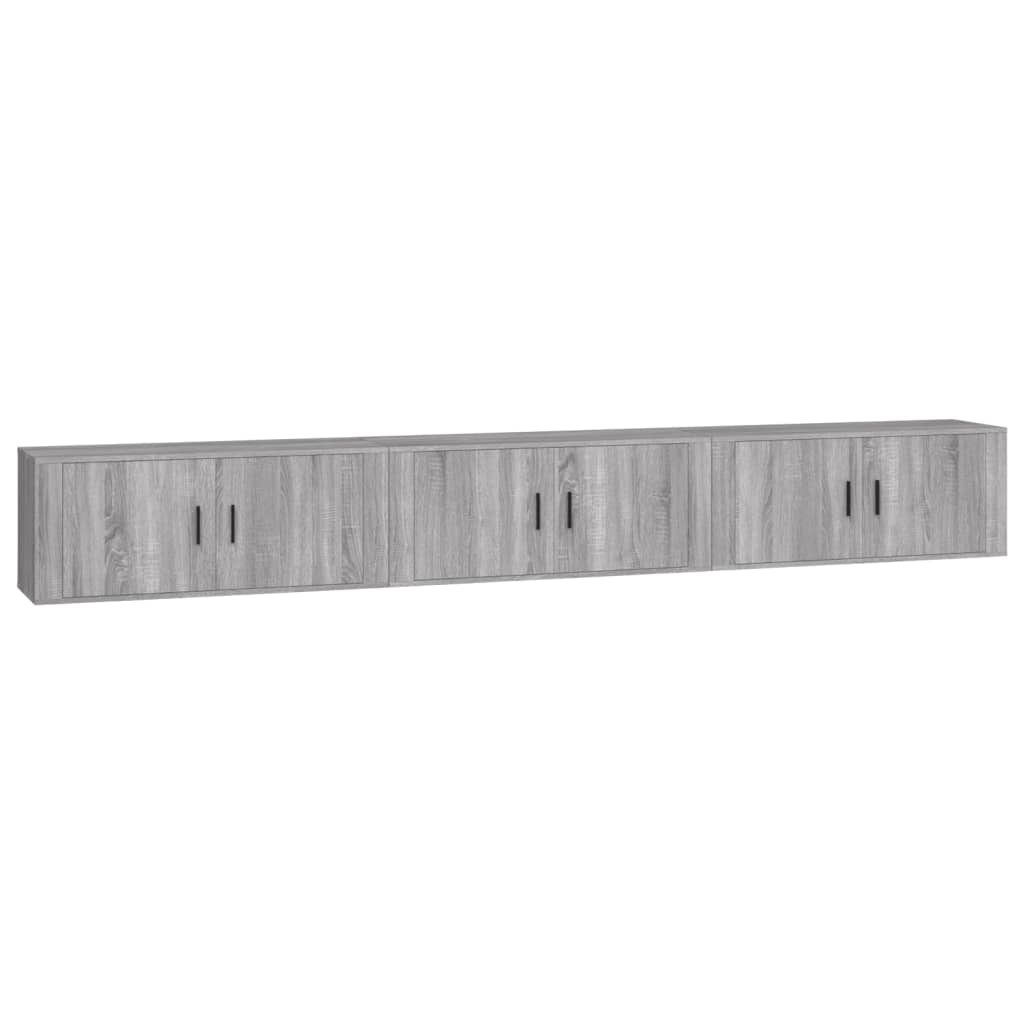 Seinäkiinnitettävät TV-kaapit 3 kpl harm. Sonoma 100x34,5x40 cm - Sisustajankoti.fi