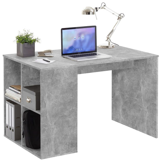 FMD Pöytä sivuhyllyillä 117x73x75 cm betoni - Sisustajankoti.fi