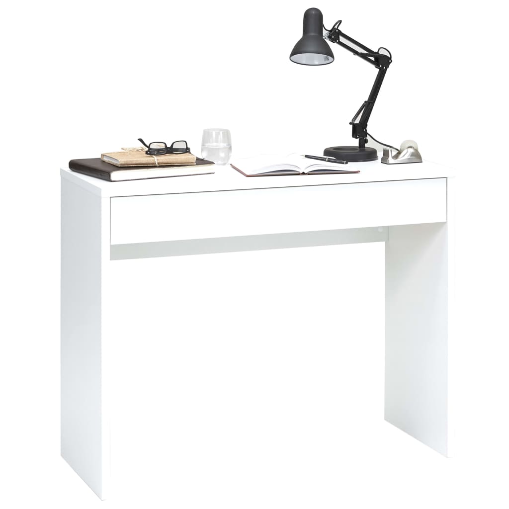 Työpöytä leveällä vetolaatikolla 100x40x80 cm valkoinen - Sisustajankoti.fi