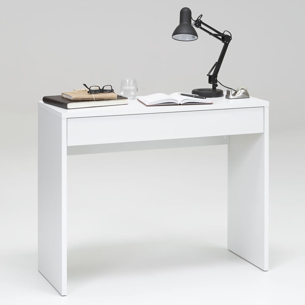 Työpöytä leveällä vetolaatikolla 100x40x80 cm valkoinen - Sisustajankoti.fi