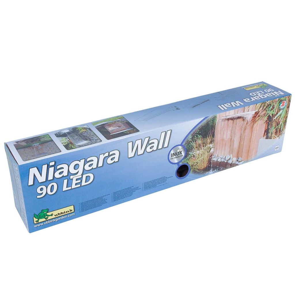 Ubbink Niagara vesiputous LED:eillä 90 cm ruostumaton teräs - Sisustajankoti.fi
