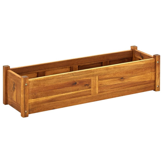 Puutarhan korotettu kukkalaatikko akaasiapuu 100x30x25 cm - Sisustajankoti.fi