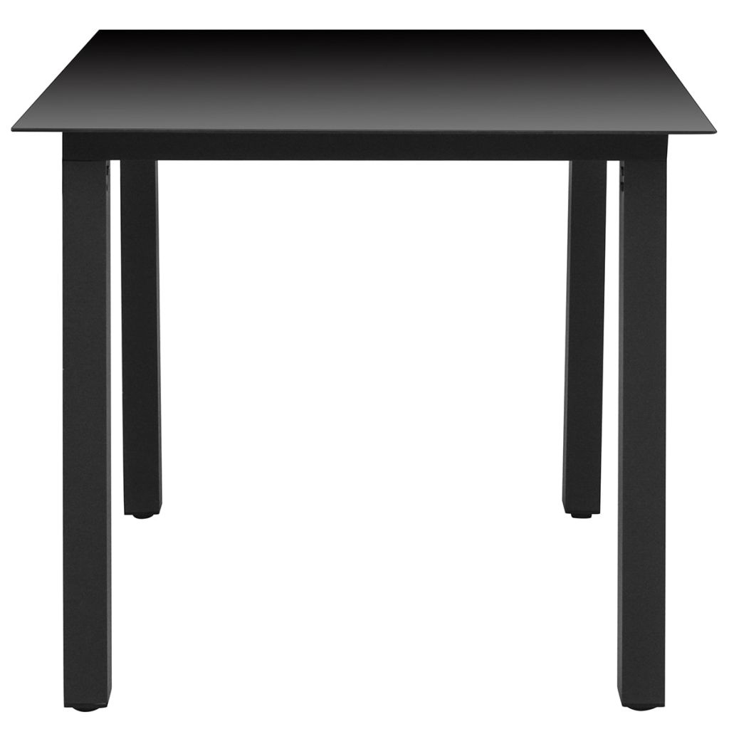 Puutarhapöytä musta 80x80x74 cm alumiini ja lasi - Sisustajankoti.fi