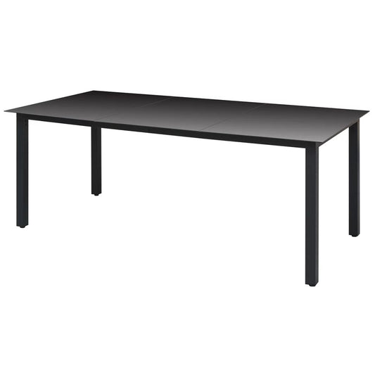 Puutarhapöytä musta 190x90x74 cm alumiini ja lasi - Sisustajankoti.fi