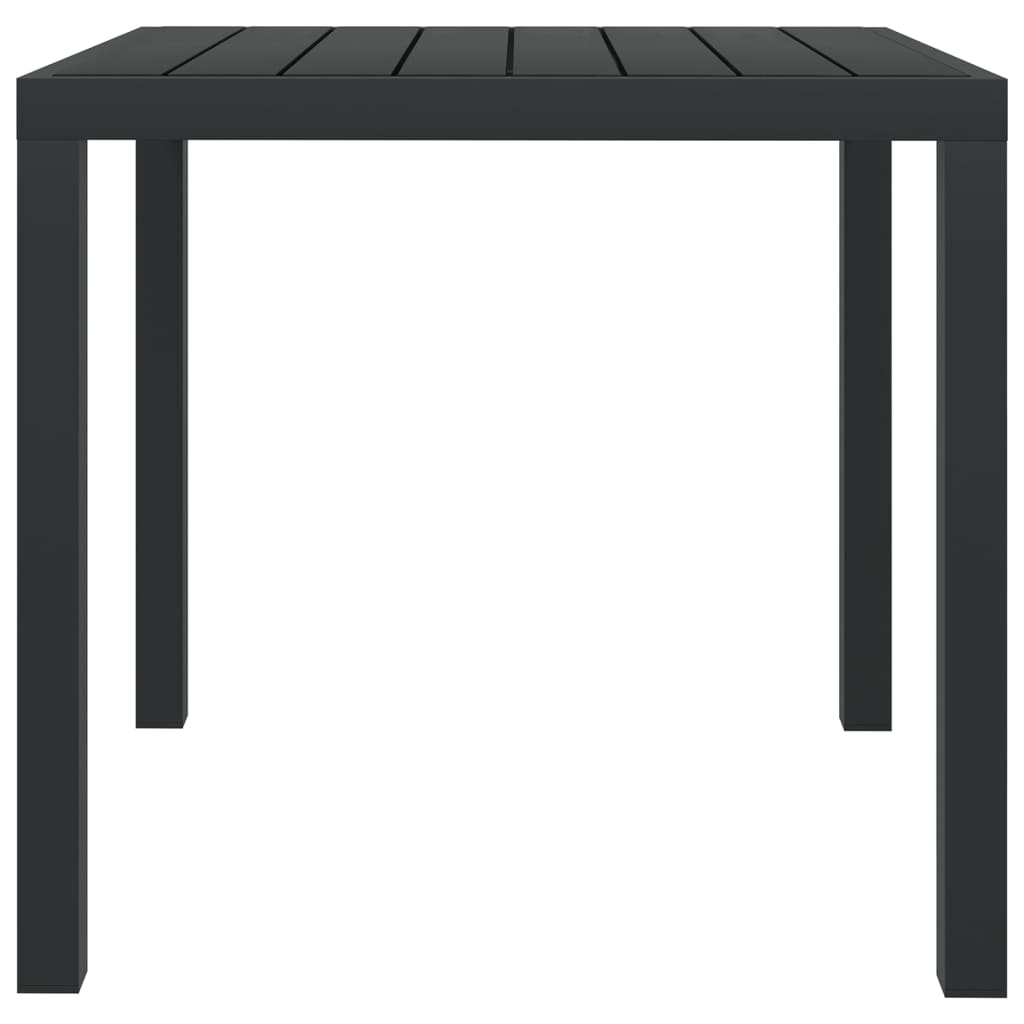Puutarhapöytä musta 80x80x74 cm alumiini ja WPC - Sisustajankoti.fi