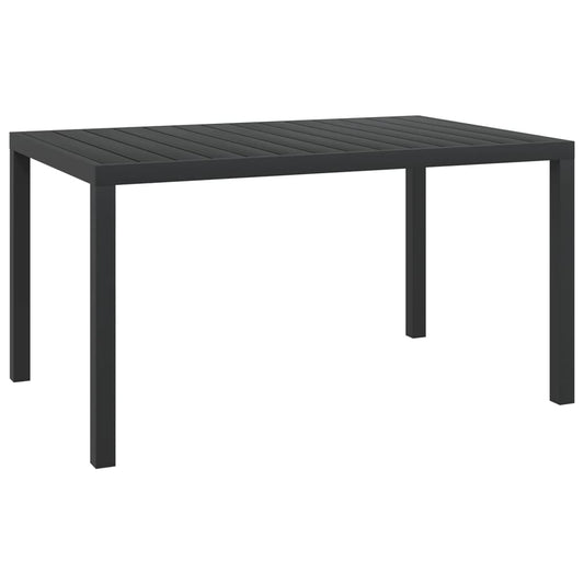 Puutarhapöytä musta 150x90x74 cm alumiini ja WPC - Sisustajankoti.fi