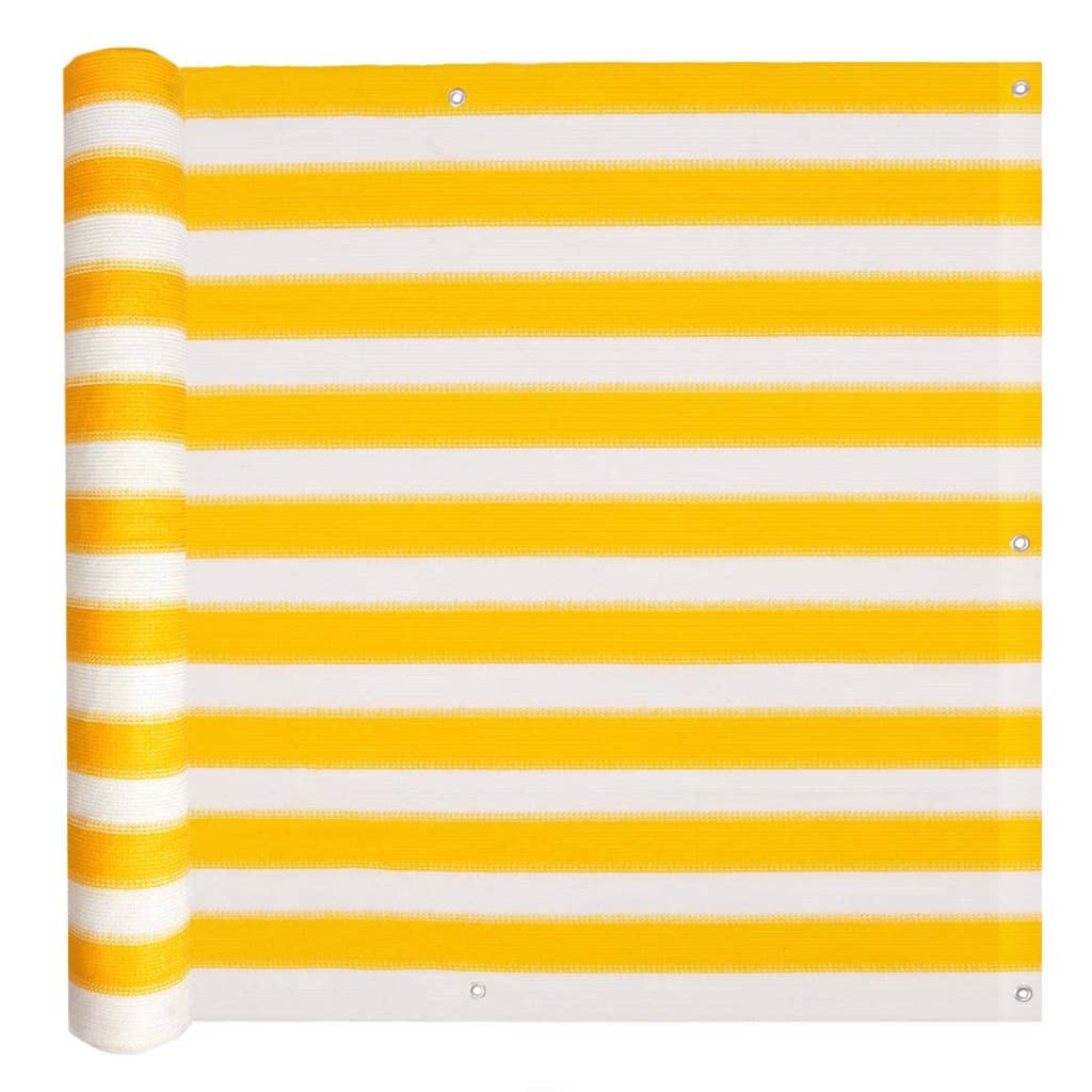 Parvekkeen sivusuoja HDPE 90x400 cm keltainen ja valkoinen - Sisustajankoti.fi