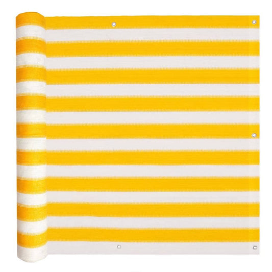 Parvekkeen sivusuoja HDPE 90x400 cm keltainen ja valkoinen - Sisustajankoti.fi