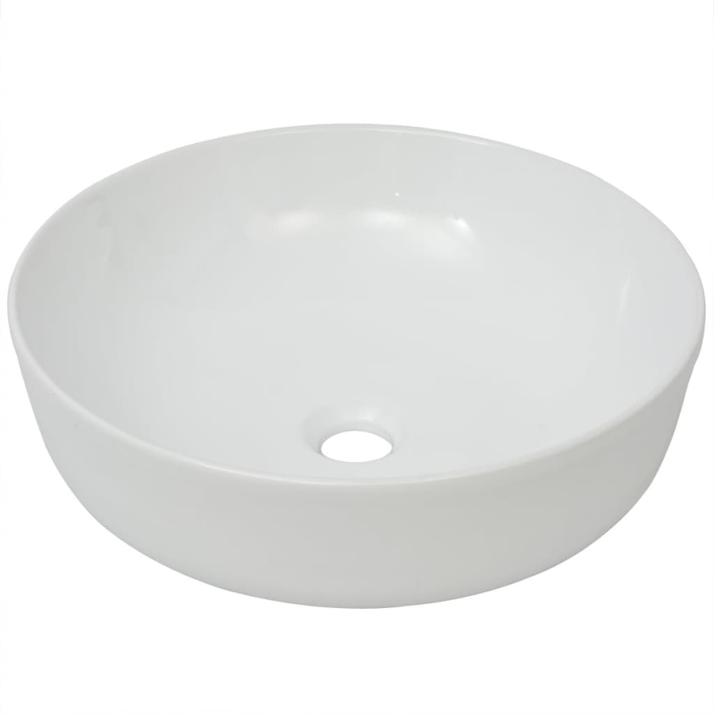 Pyöreä keraaminen pesuallas 41,5x13,5 cm Valkoinen - Sisustajankoti.fi