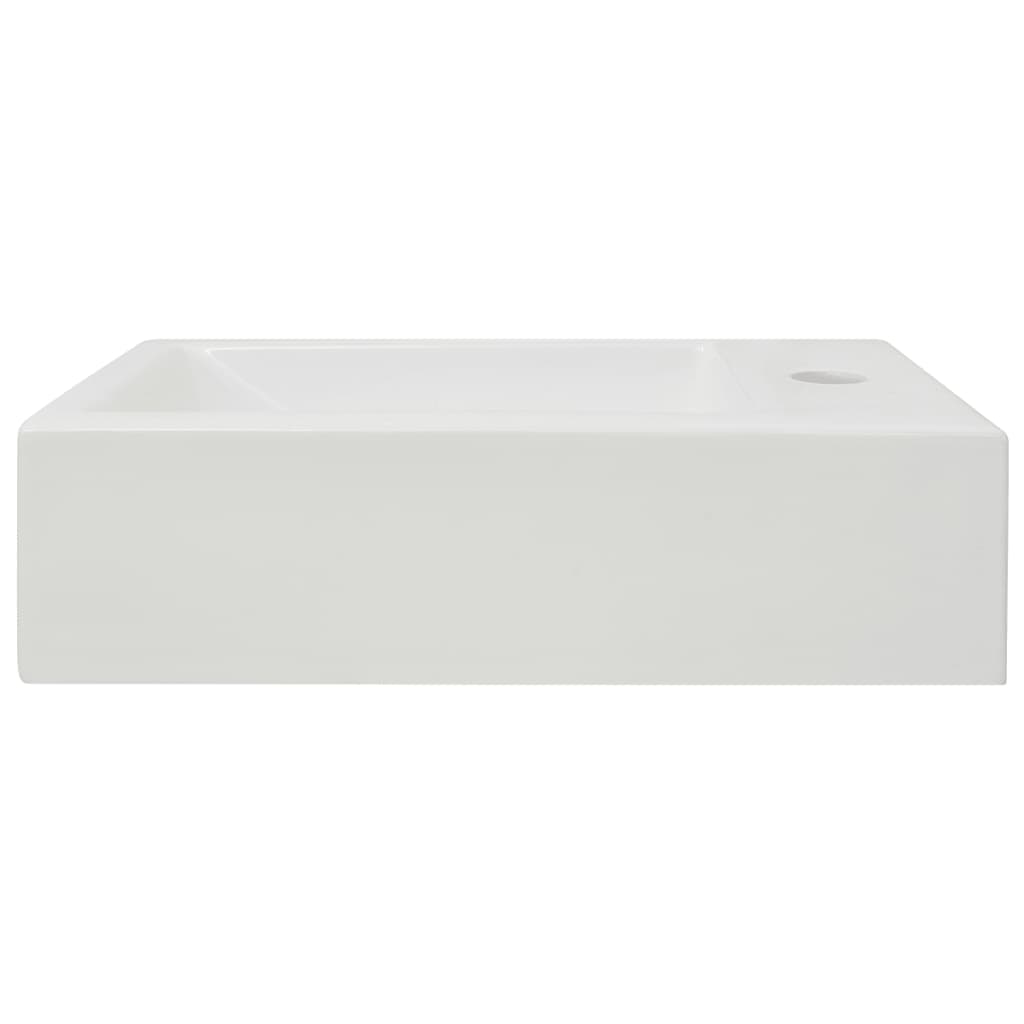 Suorakulmainen pesuallas hanareiällä 46x25,5x12 cm Valkoinen - Sisustajankoti.fi