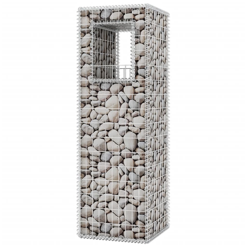 Gabion-korit/kukkalaatikkopylväät 2 kpl teräs 50x50x160 cm - Sisustajankoti.fi
