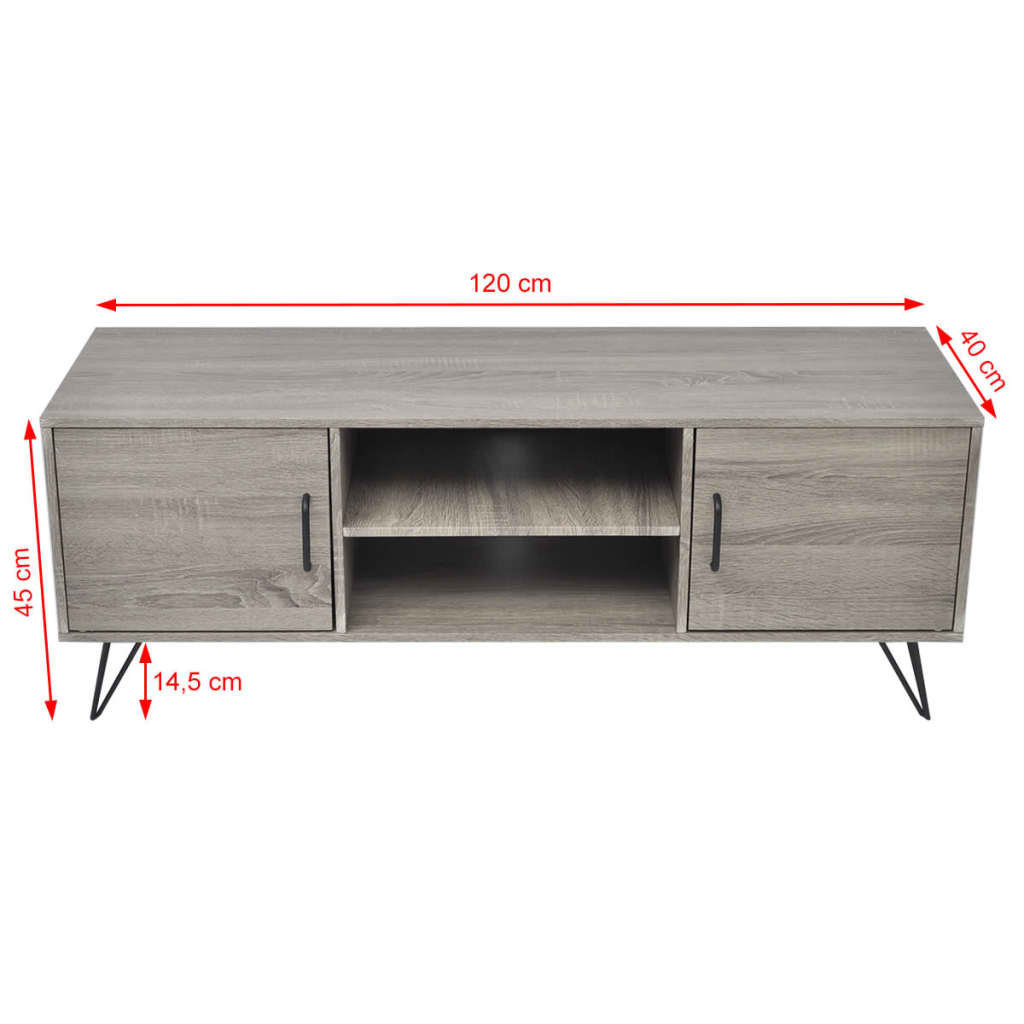 TV-taso 120x40x45 cm Harmaa - Sisustajankoti.fi