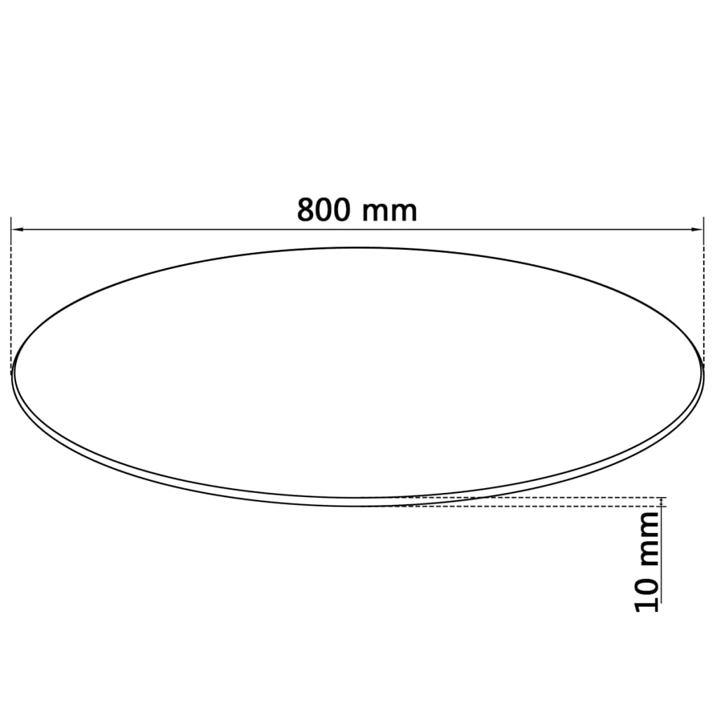 Pöytälevy Karkaistu Lasi Pyöreä 800 mm - Sisustajankoti.fi