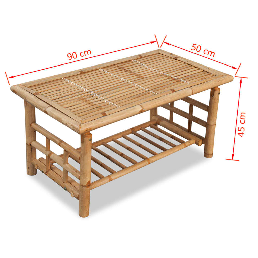 Kahvipöytä Bambu 90x50x45 cm - Sisustajankoti.fi