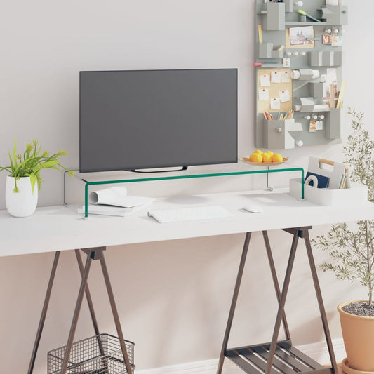 TV-taso/Näyttöteline Kirkas lasi 90x30x13 cm - Sisustajankoti.fi