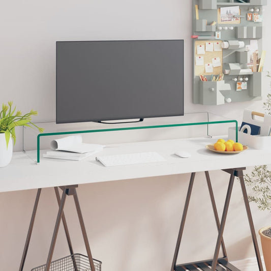TV-taso/Näyttöteline Kirkas lasi 100x30x13 cm - Sisustajankoti.fi