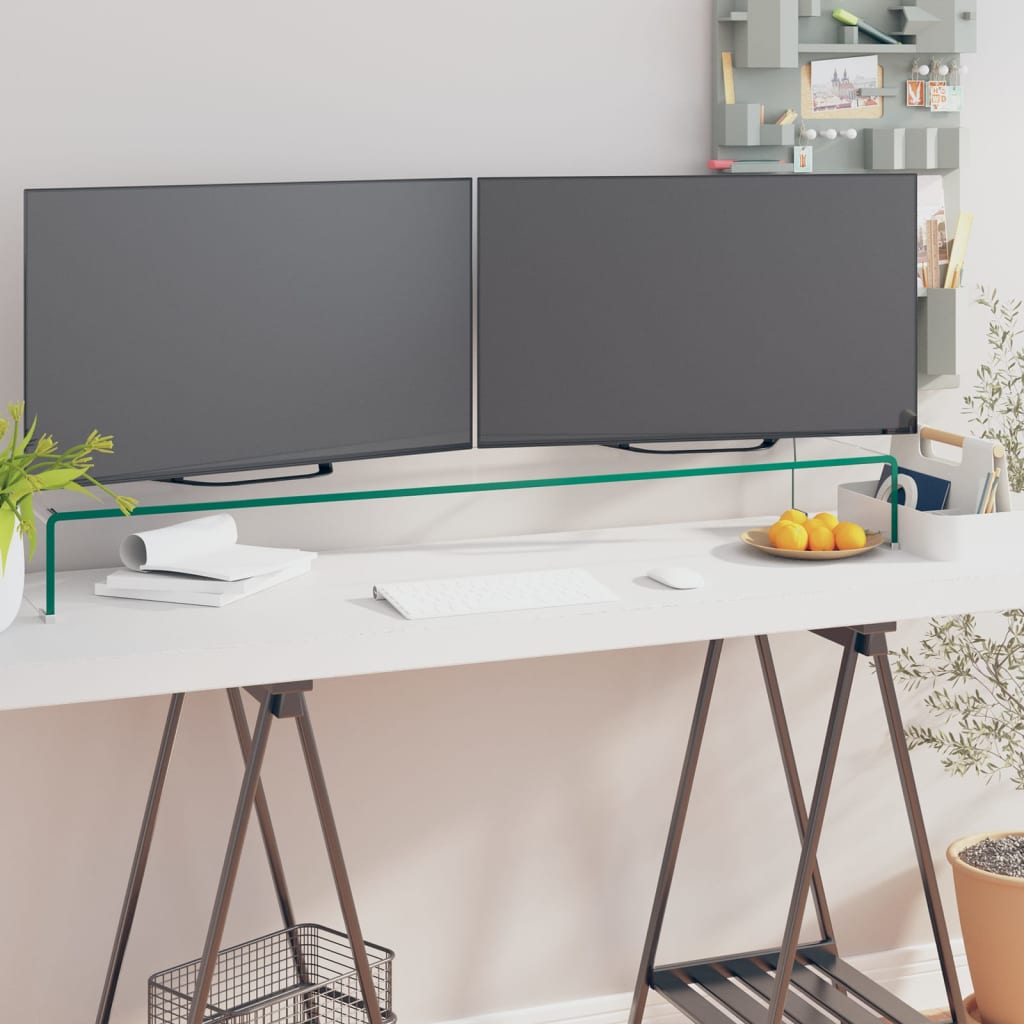 TV-taso/Näyttöteline Kirkas lasi 110x30x13 cm - Sisustajankoti.fi