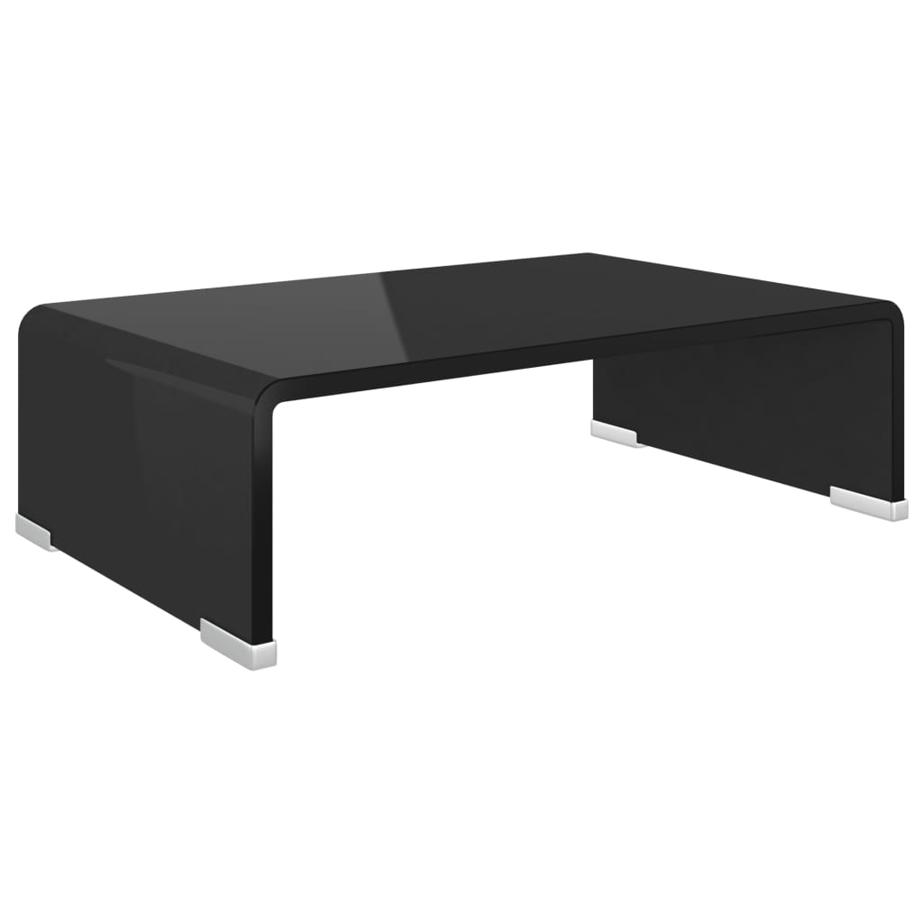 TV-taso/Näyttöteline Musta lasi 40x25x11 cm - Sisustajankoti.fi