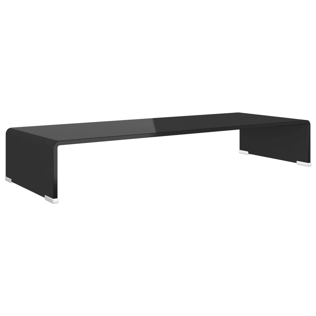 TV-taso/Näyttöteline Musta lasi 80x30x13 cm - Sisustajankoti.fi