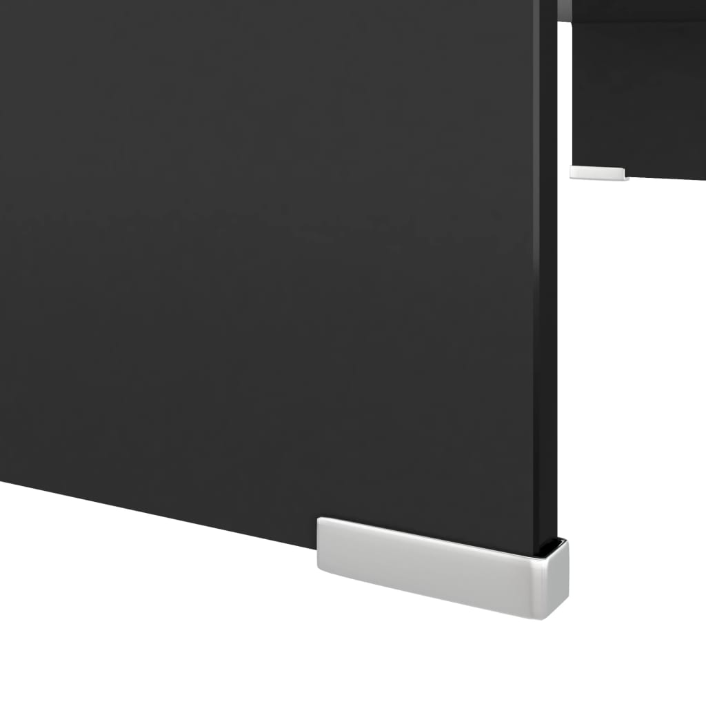 TV-taso/Näyttöteline Musta lasi 80x30x13 cm - Sisustajankoti.fi