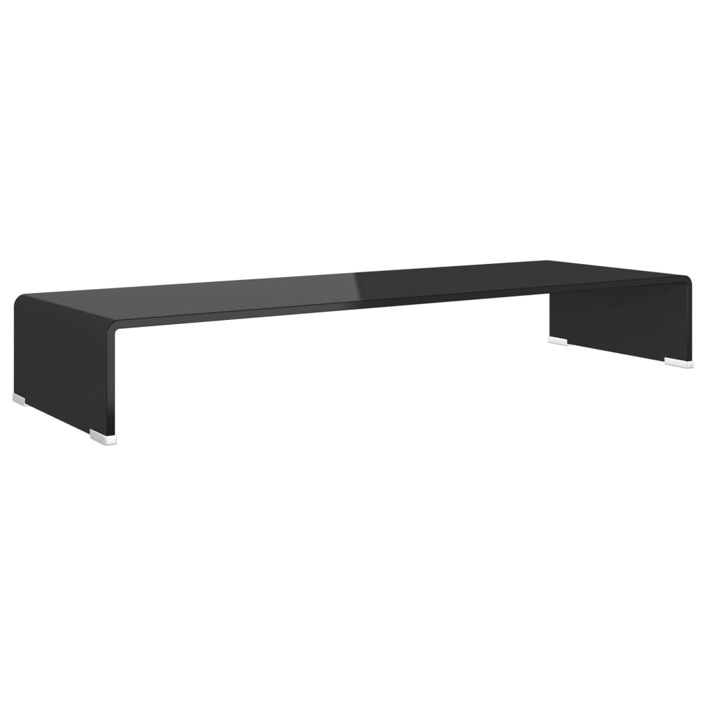 TV-taso/Näyttöteline Musta lasi 90x30x13 cm - Sisustajankoti.fi