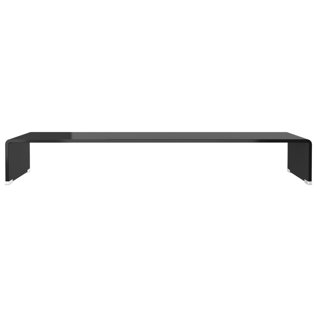 TV-taso/Näyttöteline Musta lasi 90x30x13 cm - Sisustajankoti.fi