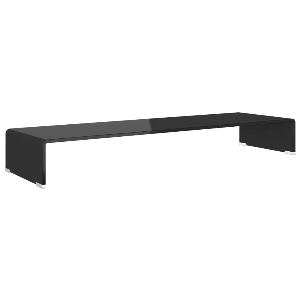 TV-taso/Näyttöteline Musta lasi 100x30x13 cm - Sisustajankoti.fi