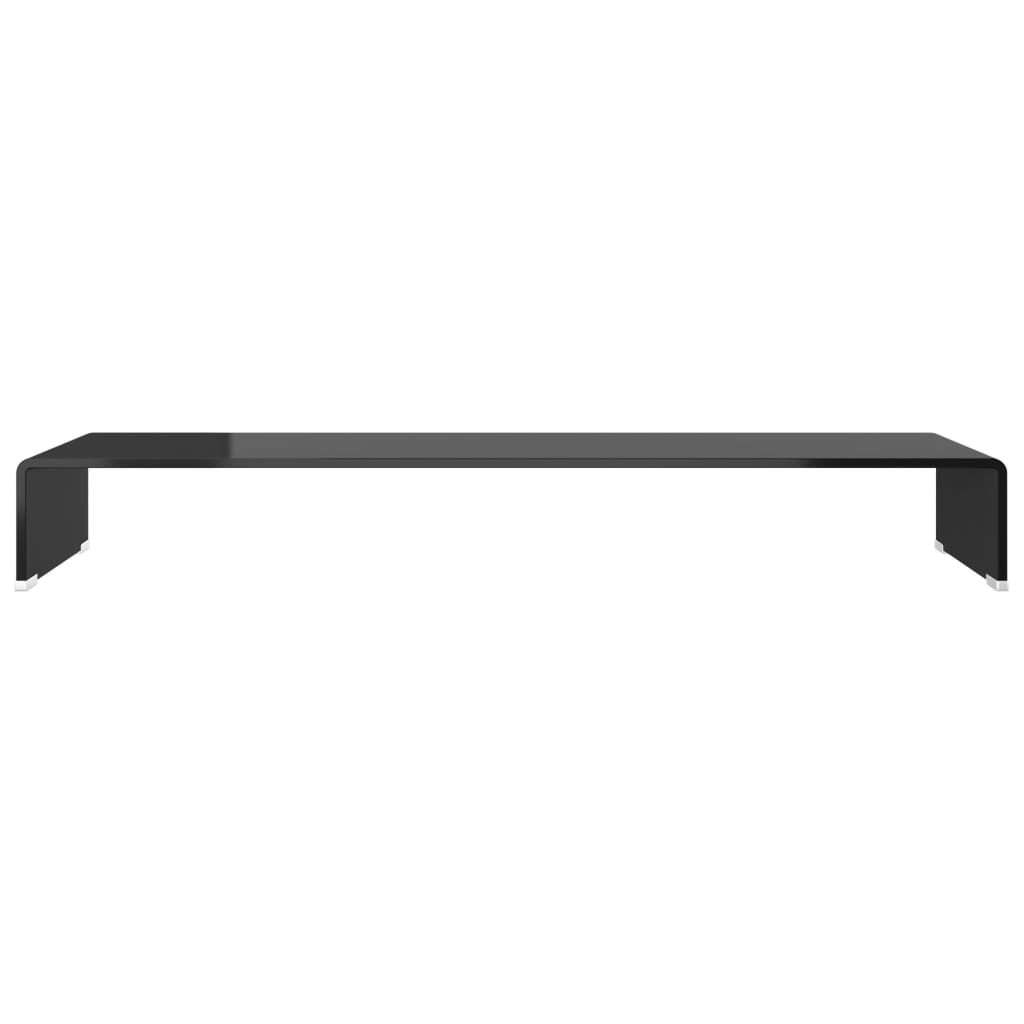 TV-taso/Näyttöteline Musta lasi 100x30x13 cm - Sisustajankoti.fi