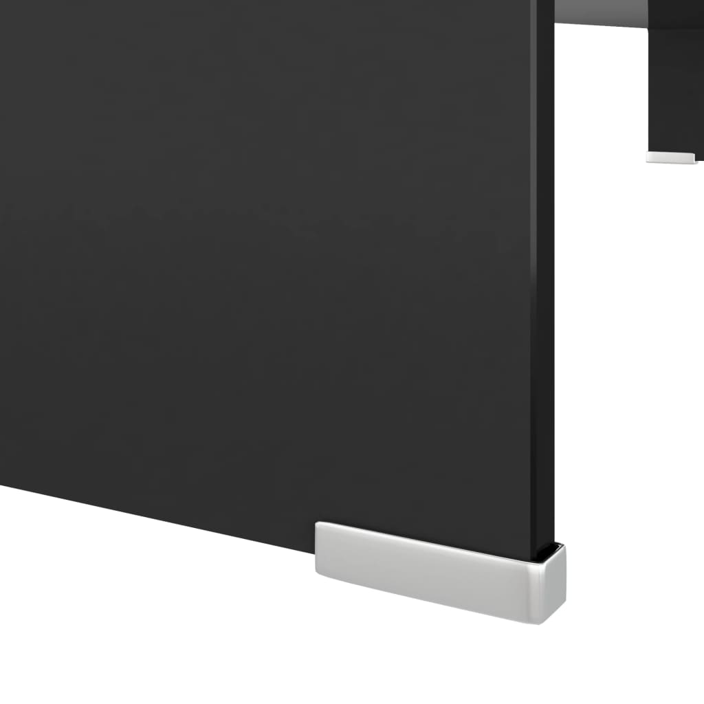 TV-taso/Näyttöteline Musta lasi 100x30x13 cm - Sisustajankoti.fi