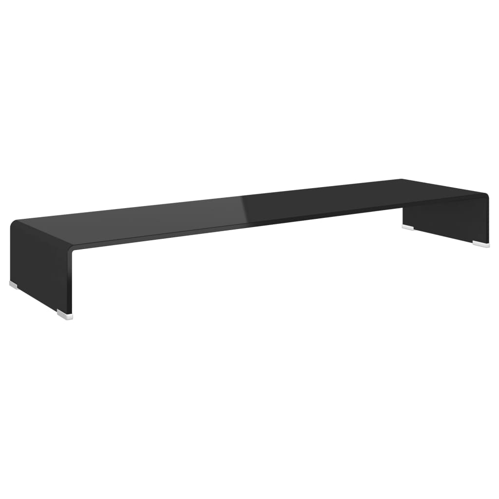 TV-taso/Näyttöteline Musta lasi 110x30x13 cm - Sisustajankoti.fi