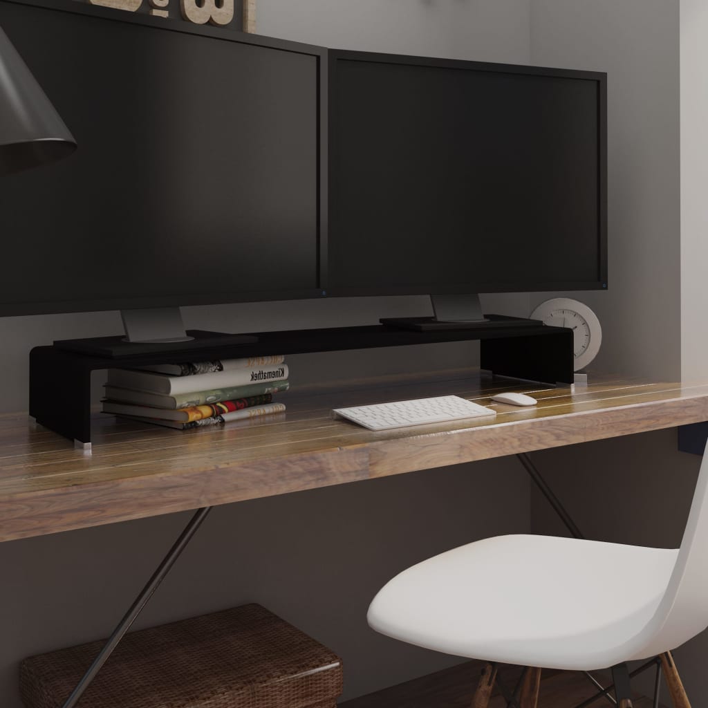 TV-taso/Näyttöteline Musta lasi 110x30x13 cm - Sisustajankoti.fi