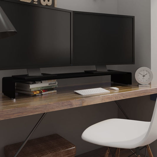 TV-taso/Näyttöteline Musta Lasi 120x30x13 cm - Sisustajankoti.fi