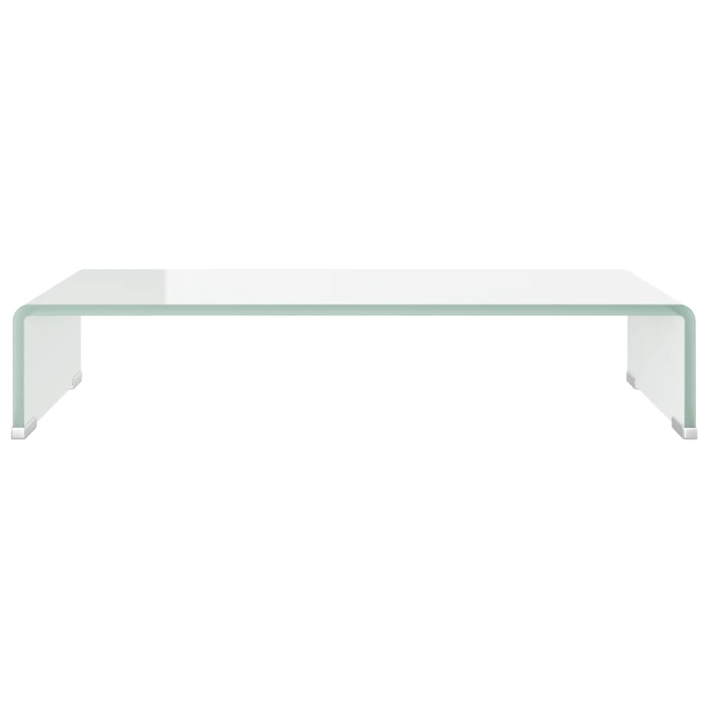 TV-taso/Näyttöteline Valkoinen Lasi 60x25x11 cm - Sisustajankoti.fi