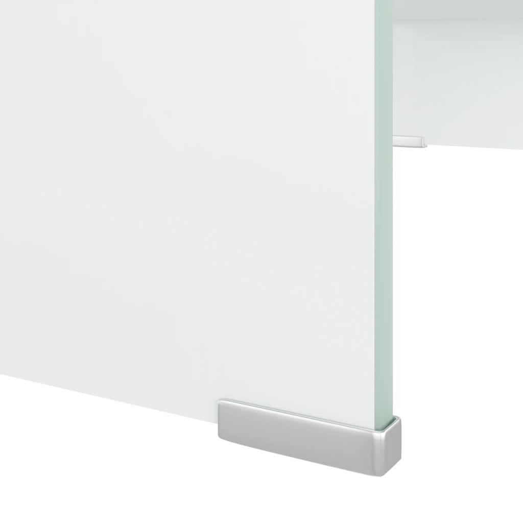 TV-taso/Näyttöteline Valkoinen lasi 70x30x13 cm - Sisustajankoti.fi