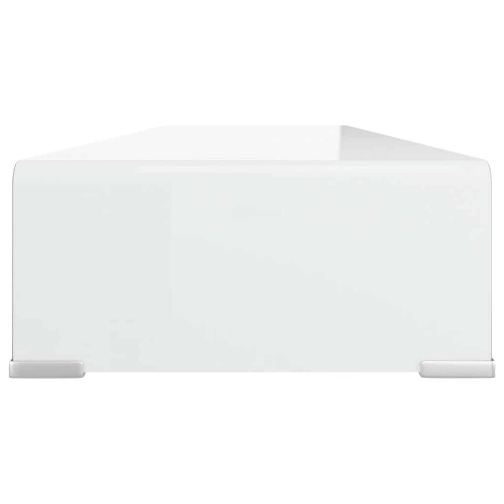 TV-taso/Näyttöteline Valkoinen lasi 100x30x13 cm - Sisustajankoti.fi