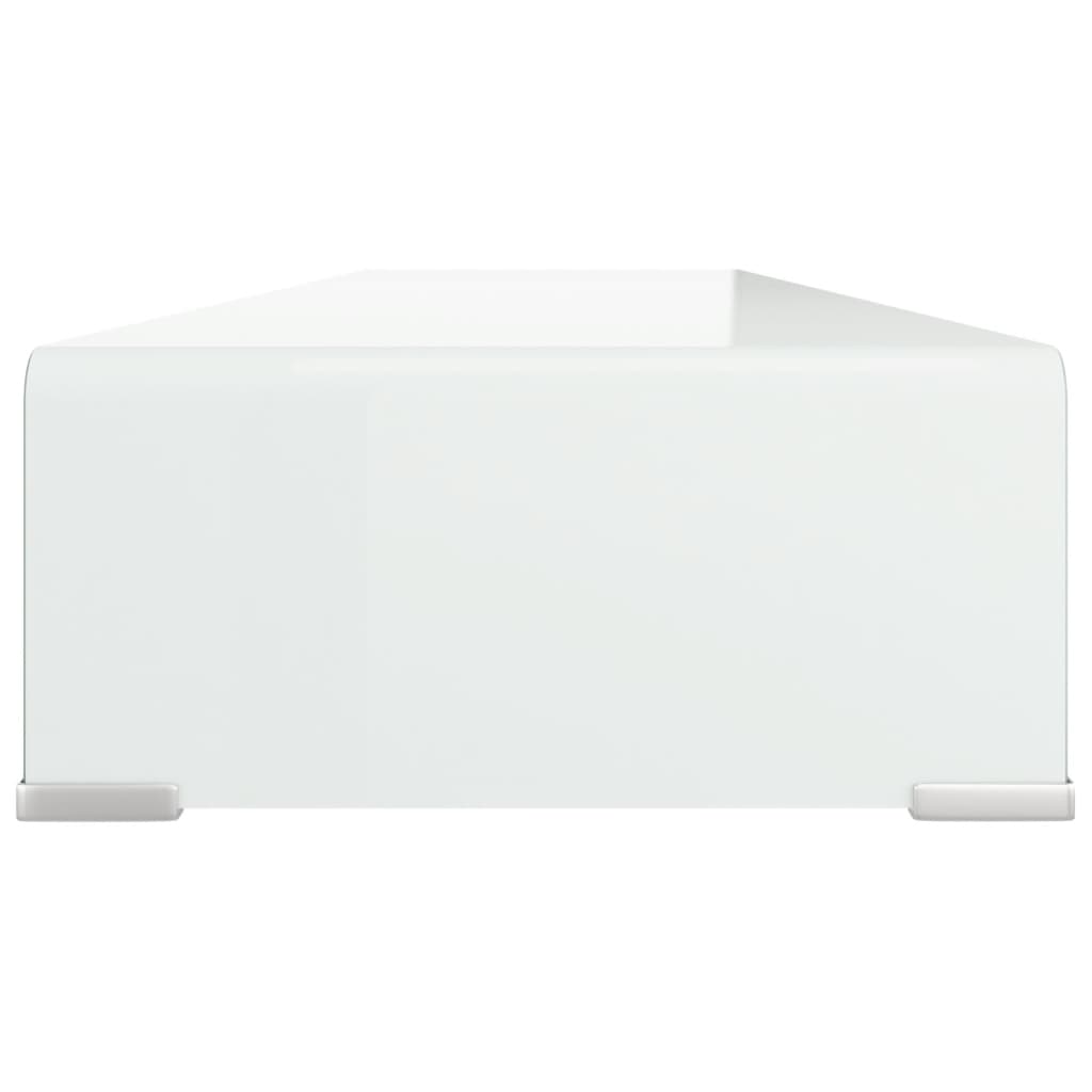 TV-taso/Näyttöteline Valkoinen Lasi 110x30x13 cm - Sisustajankoti.fi