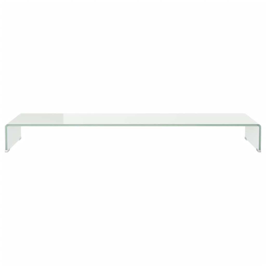 TV-taso/Näyttöteline Valkoinen lasi 120x30x13 cm - Sisustajankoti.fi