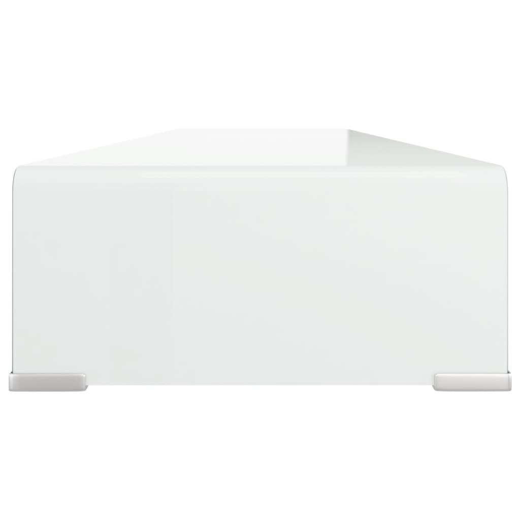 TV-taso/Näyttöteline Valkoinen lasi 120x30x13 cm - Sisustajankoti.fi
