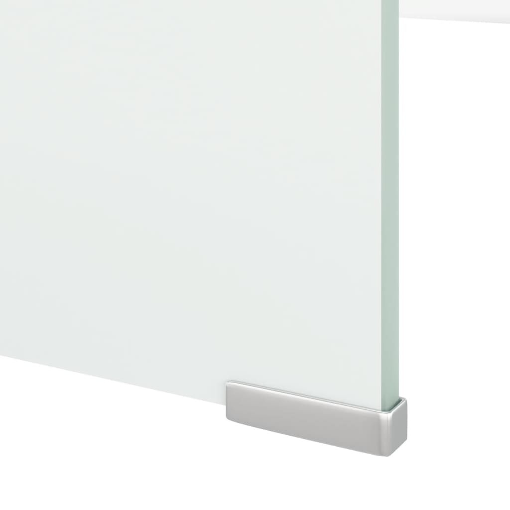 TV-taso/Näyttöteline Valkoinen lasi 120x30x13 cm - Sisustajankoti.fi
